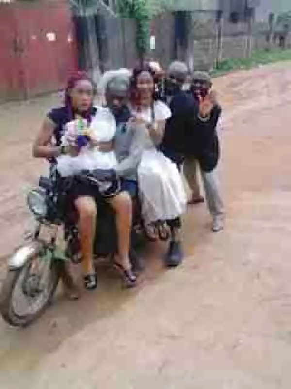 Real Or Movie? See How Couple Arrived At Their Wedding Venue (Photos)